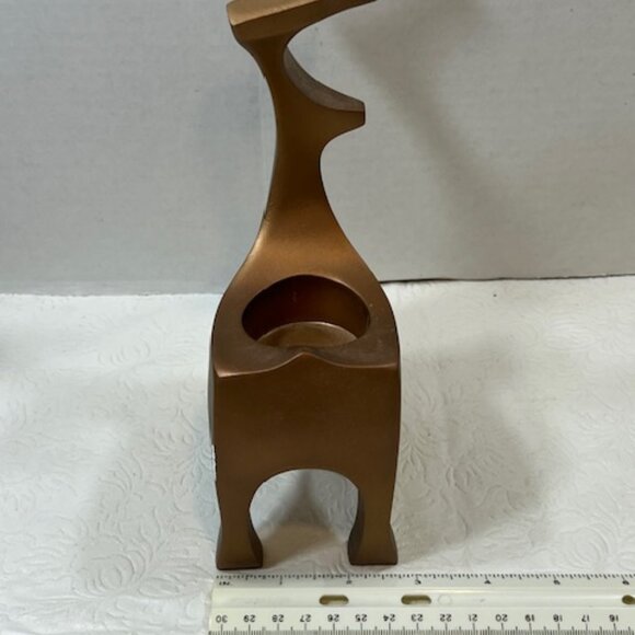 PartyLite Holiday Modern Deer Reindeer Endearing Tea Light Candle Holder 8.25" - Picture 5 of 8